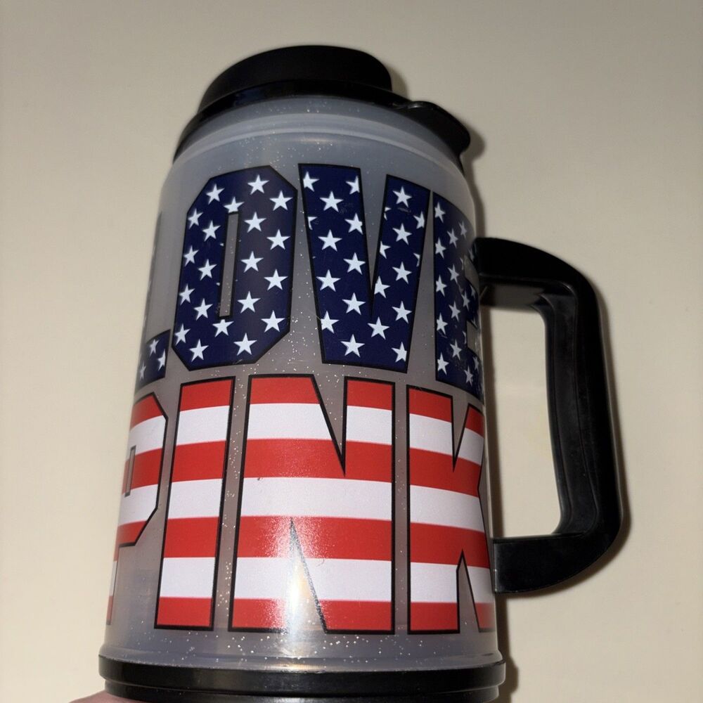 Love Pink Victoria’s Secret Patriotic Light Up Reusable Plastic Whirley Cup